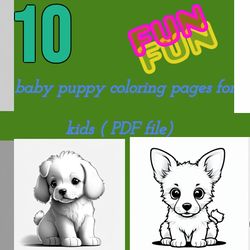 coloring pages for kids part 2  --baby puppy-- zip file