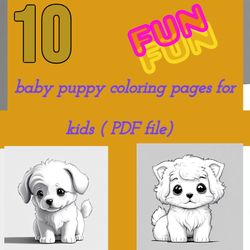 coloring pages for kids part 3  --baby puppy-- zip file