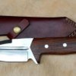 custom handmade 440c skinner steel knife rose wood handle birthday gift for him groomsmen anniversary  wedding gift