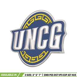 unc greensboro spartans embroidery, logo embroidery, embroidery file, sport embroidery, ncaa embroidery.