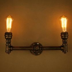 handcrafted pipe lamps - vintage loft lighting fixtures