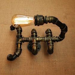 handcrafted industrial pipe lamp