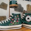 Custom Floral Embroidered Shoes, Handmade Embroidered Converse, Converse Custom, Converse Wreath Flower, Custom Flower Chuck Taylor 1970s - 2.jpg