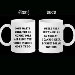 funny i miss you, blink 182 inspired j0ne waste your time mug 11 ounce tea coffee