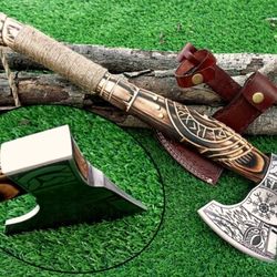 custom handmade carbon steel viking hatchet tomahawk hunting axe