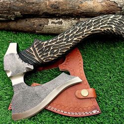 handmade viking axe - unique design, free leather cover included