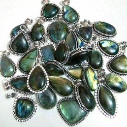 5 pcs labradorite pendant 925 sterling silver pendant women pendant wholesale pendant jewelry