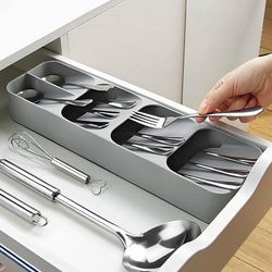 compact cutlery organizer kitchen drawer tray