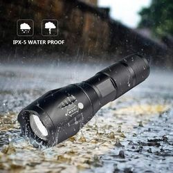 portable aluminum alloy led flashlight: powerful usb rechargeable torch for outdoor camping - tactical flash light