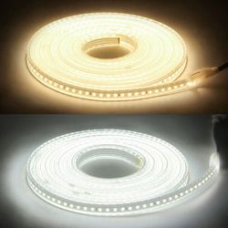 ac 220v waterproof led strip lights | high brightness flexible kitchen outdoor garden lamp tape with switch power plug