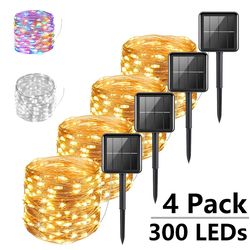 outdoor solar led fairy lights: waterproof garland string lights for christmas, party, garden decor - 7m/12m/22m/32m