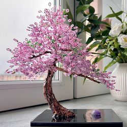 handmade artificial tree with a curved trunk