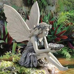 flower fairy statue garden ornaments angel girl sculpture, 1pcs quality outdoor yard decorations