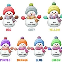 to christmas tree decoration 7 colors snowman personalized wooden deco with family name