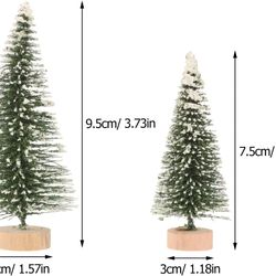 16pcs mini christmas tree bottle brush trees mini pine tree sisal trees snow trees with wood base for christmas table to