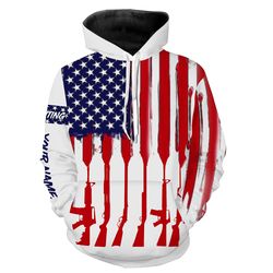 american flag hunting hoodie 3d, personalized all over print hoodie 3d