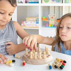 wooden memory match stick chess game