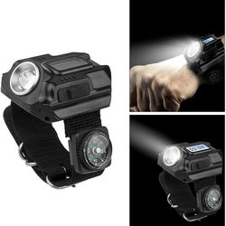 tactical wrist light flashlight portable rechargeable