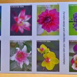 garden beauty forever postage stamps 1 booklet of 20