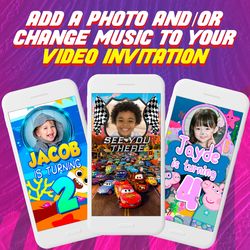 add photo to your video invitation, change music, extra animation editing