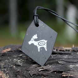 sacred elk pendant made of shungite