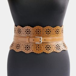 genuine leather belt for women. wide leather belt.