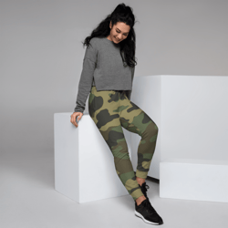 camo woodland military pattern women's joggers