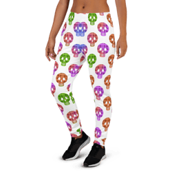 colorful skulls seamless pattern women's joggers