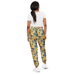 colorful spring flowers seamless pattern unisex track pants