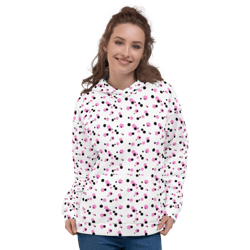 pink and black dots pattern unisex hoodie