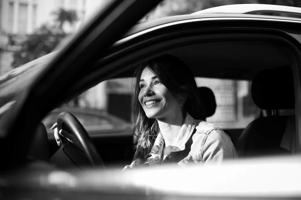 Woman in car