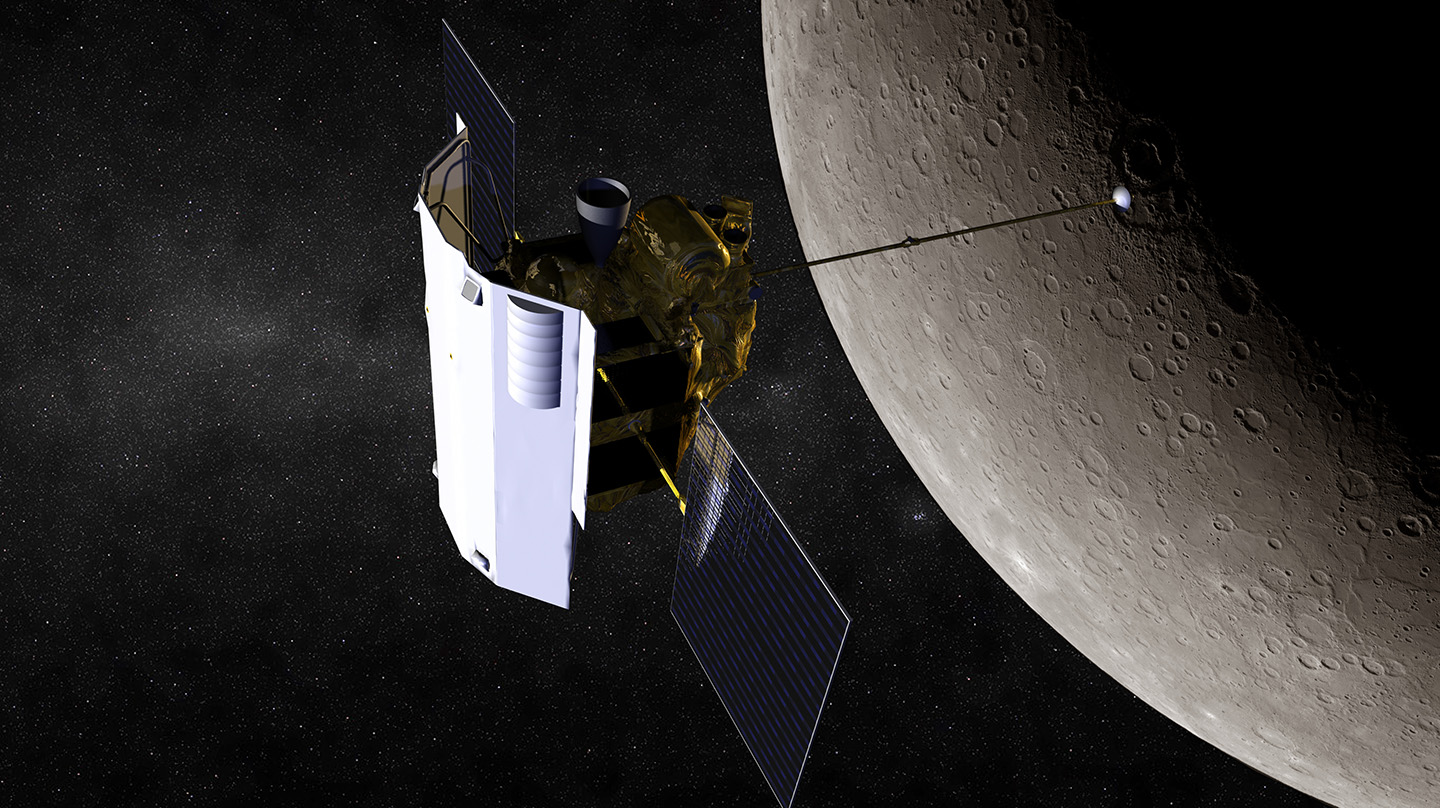 Artist’s impression of MESSENGER at Mercury