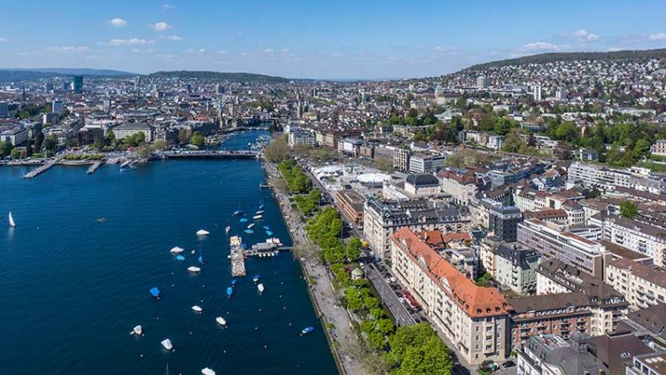 aerial view on Zug