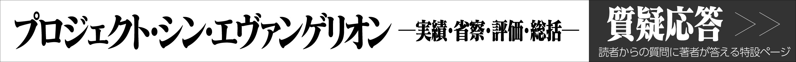 プロジェクト・シン・エヴァンゲリオン 質疑応答 読者からの質問に著者が答える特設ページ