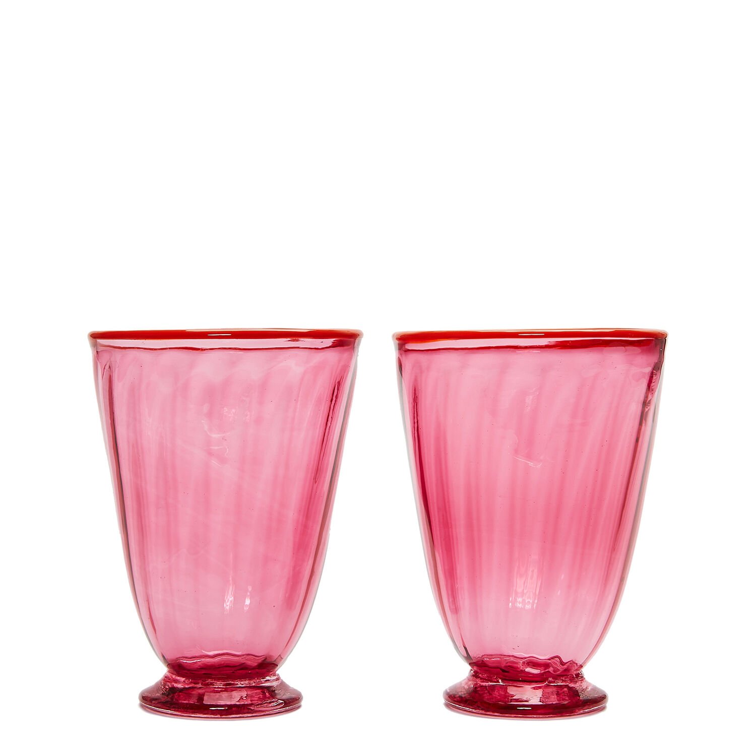 La Doublej Rainbow Glasses Set Of 2 In Fuxia