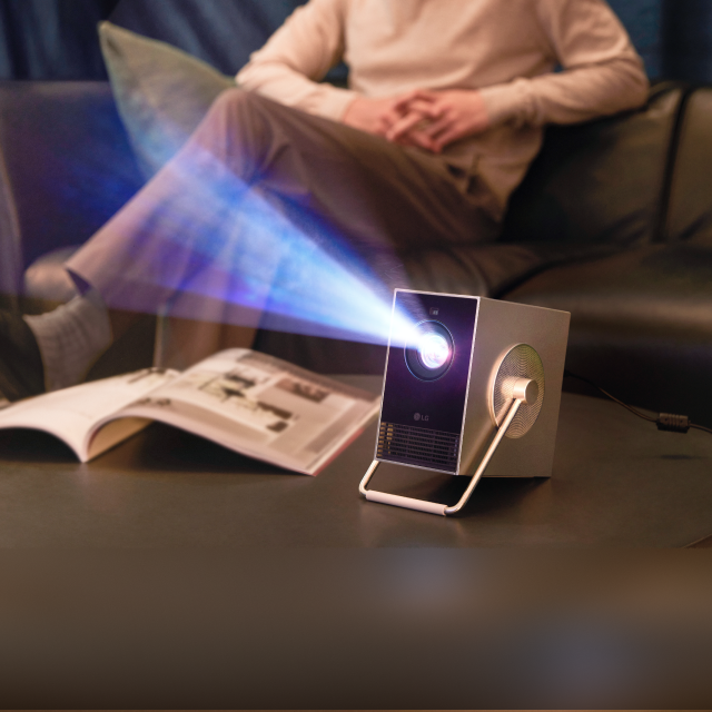 Image for Get a free speaker with the Cinebeam Q 4k Portable Projector. 