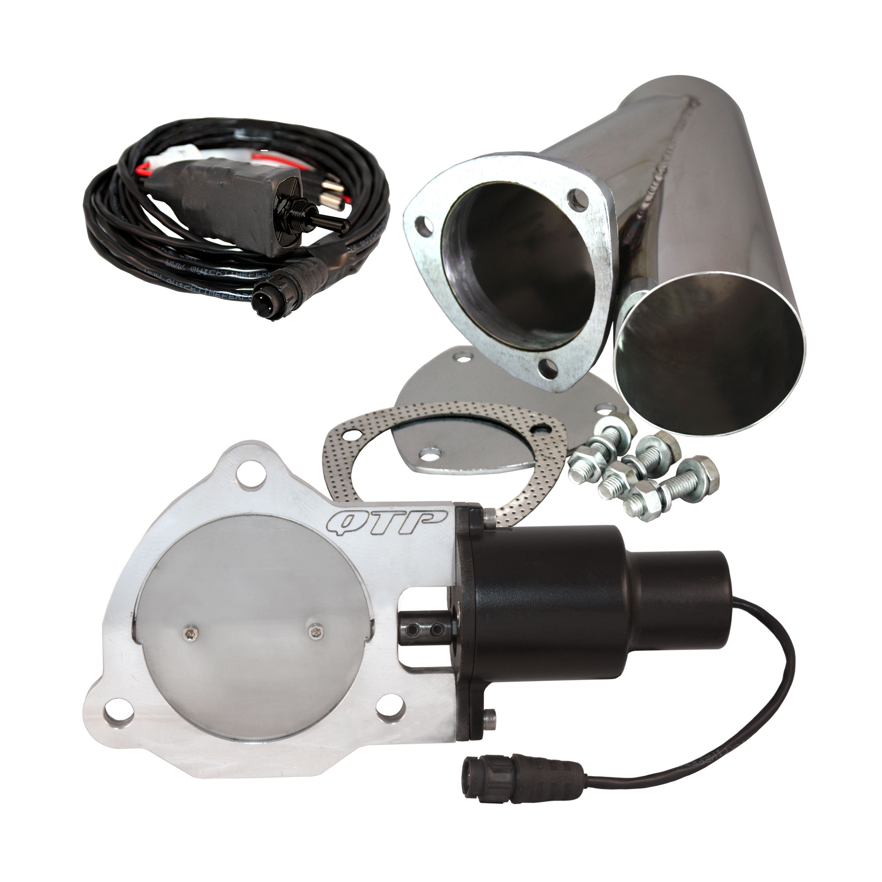 QTP QTEC35CP | QTEC 3.5in Electric Cutout and Y-Pipe Kit - Single