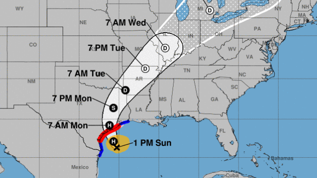 NHC chart Beryl