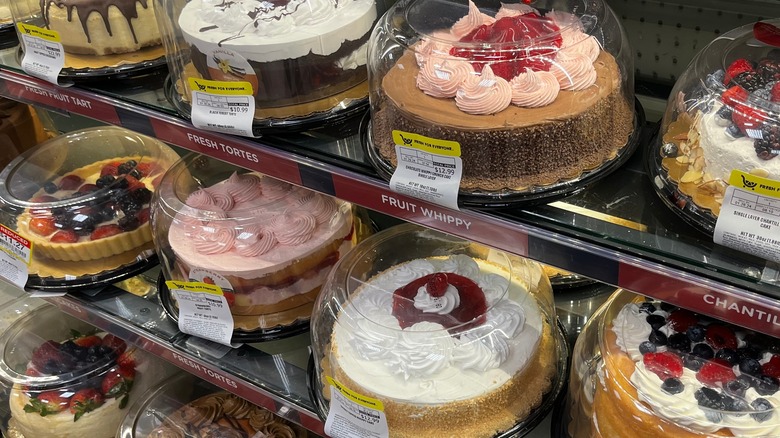 Array of grocery store birthday cakes