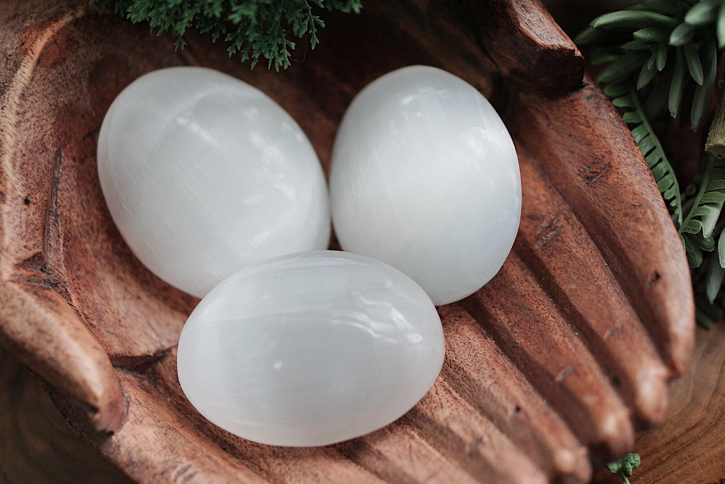 Selenite Mini Palm Stones for Cleansing & Purification