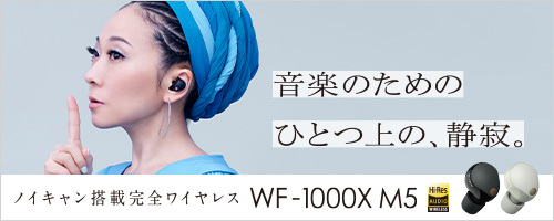 音楽のためのひとつ上の、静寂。 ノイキャン搭載完全ワイヤレス WF-1000X M5