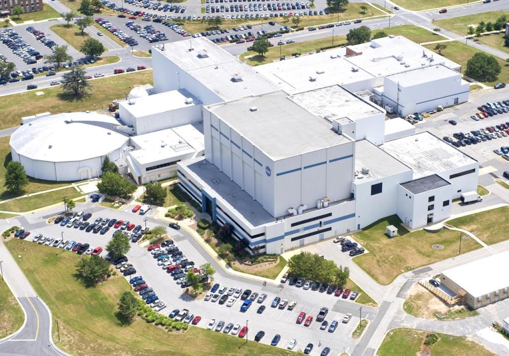 Aerial view of NASA's Goddard Space Flight Center in Greenbelt, Maryland, in 2010.