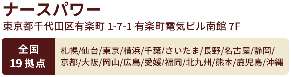 全国19拠点のナースパワー