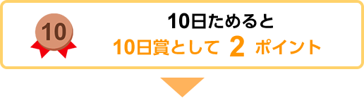 10日ためると 10日賞として2ポイント