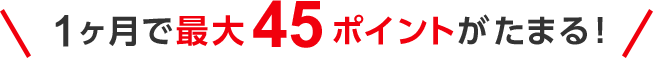 1ヶ月で最大45ポイントがたまる！