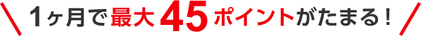 1ヶ月で最大45ポイントがたまる！