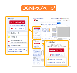 PC版OCNトップページのイメージ