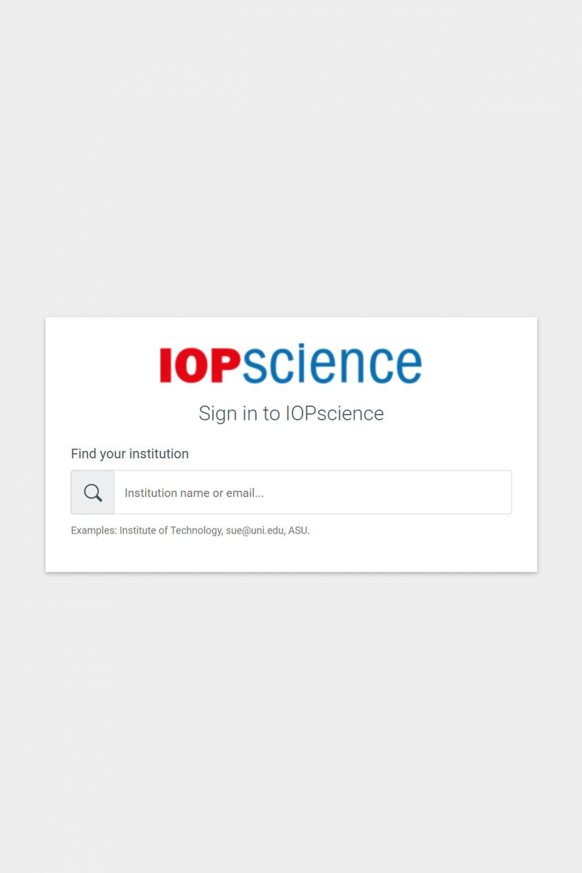 Wayfinder example: IOP science