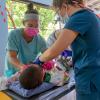 dental hygiene students at work