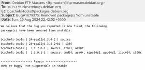 Debian Orphans Bcachefs-Tools: "Impossible To Maintain In Debian Stable"